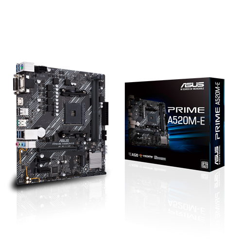 A A520M-E é uma das opções mais econômicas de placa-mãe em 2021 (Fonte: Asus/Divulgação)