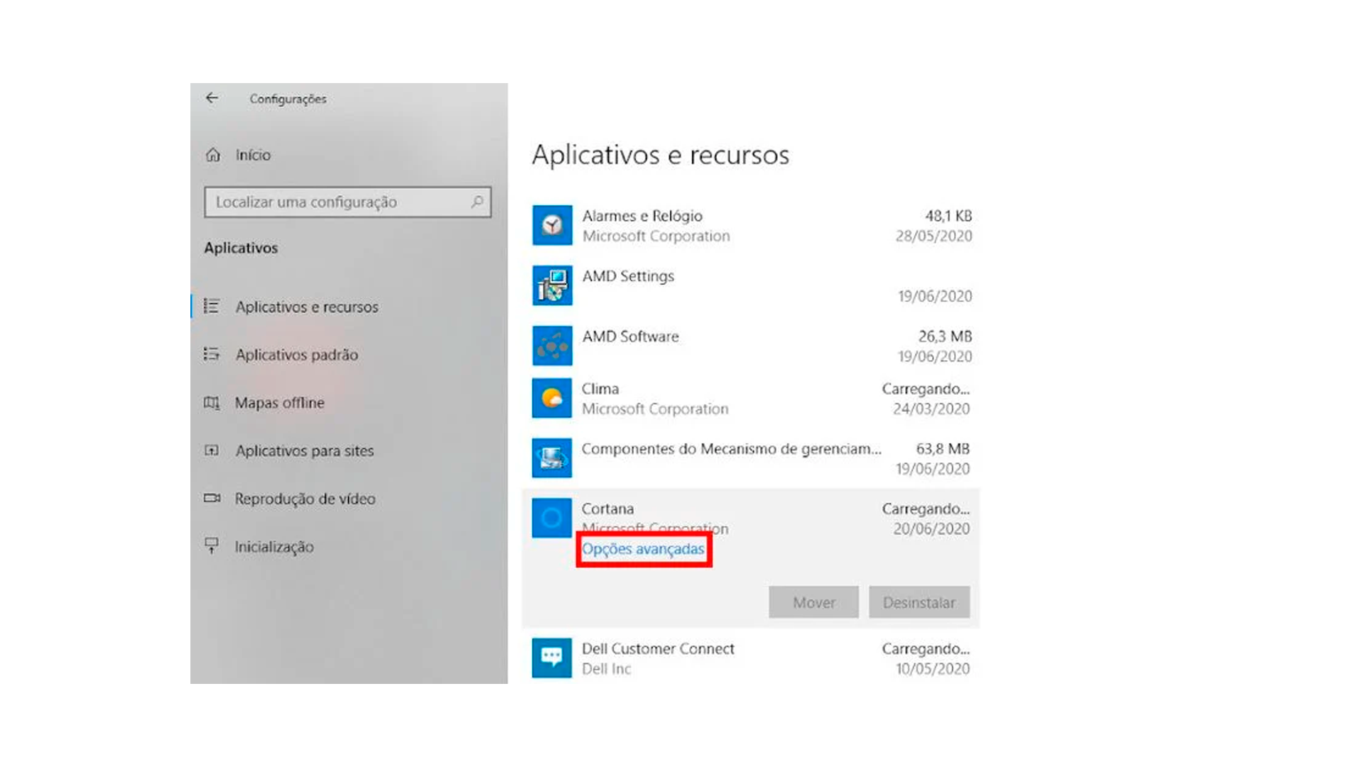 Encontre o aplicativo Cortana (Foto/Hugo Iwaasa)