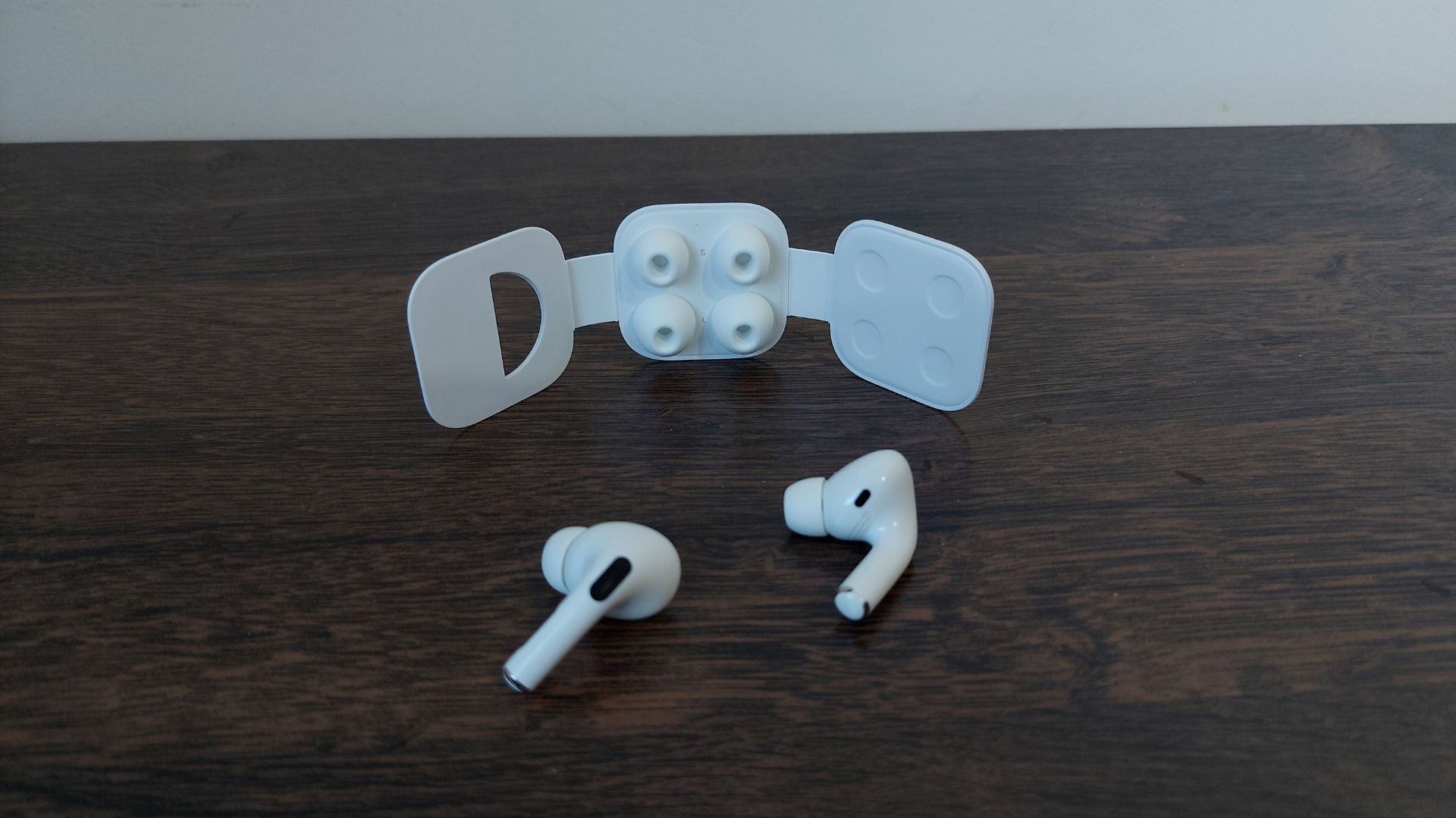 AirPods Pro acompanha ponteiras com tamanhos diferentes (Foto: Aline Batista/Zoom)
