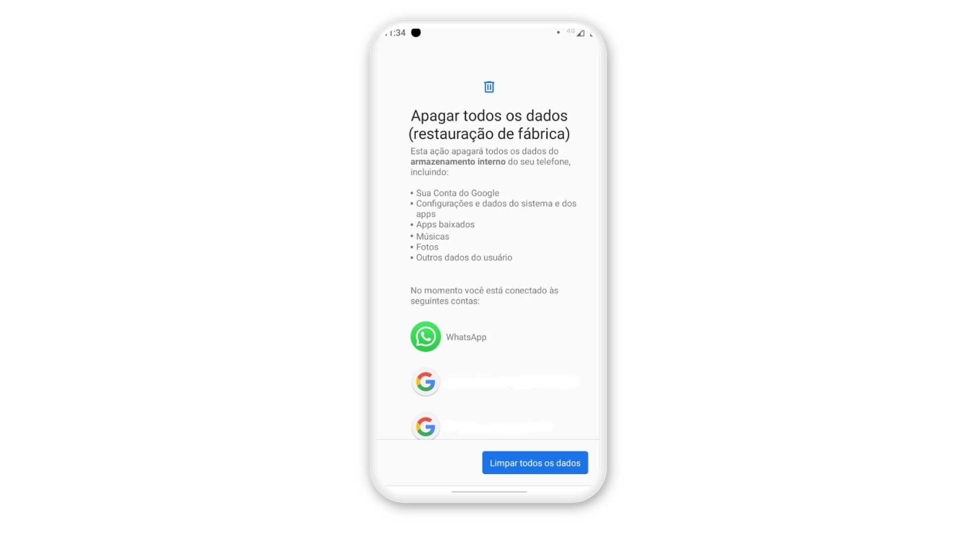 Como resetar Moto G: clique em avançado e depois em Opções de Restauração. (Foto: Arte/Zoom)