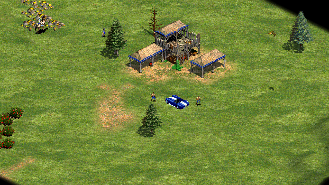 Entre seus divertidos códigos, Age of Empires 2 permite criar um carro no meio de sua civilização medieval (Reprodução: Redação Zoom)