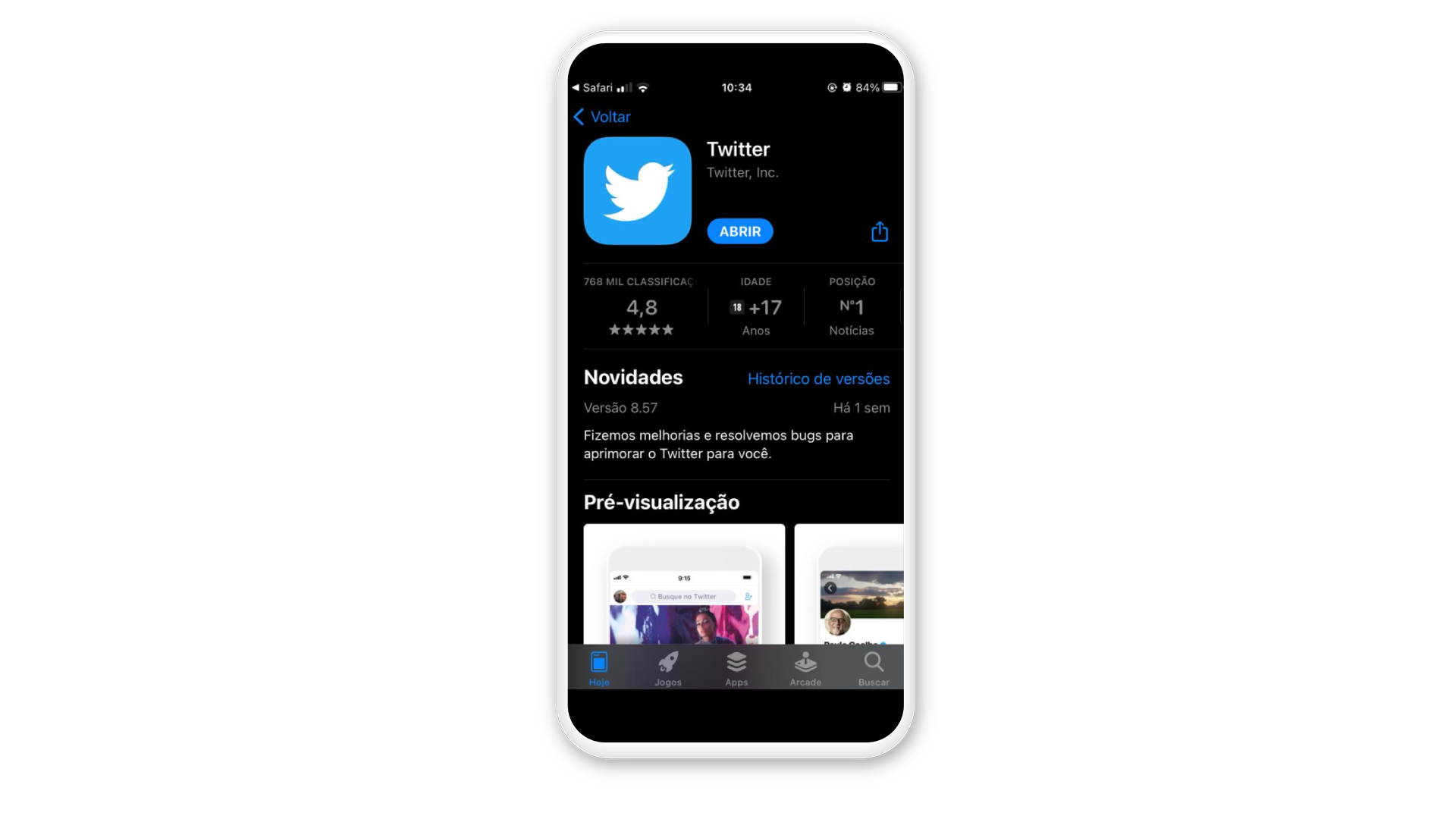 Como mudar o @ do Twitter: no iPhone: baixe o app do Twitter na App Store.(Foto: Arte/Zoom)
