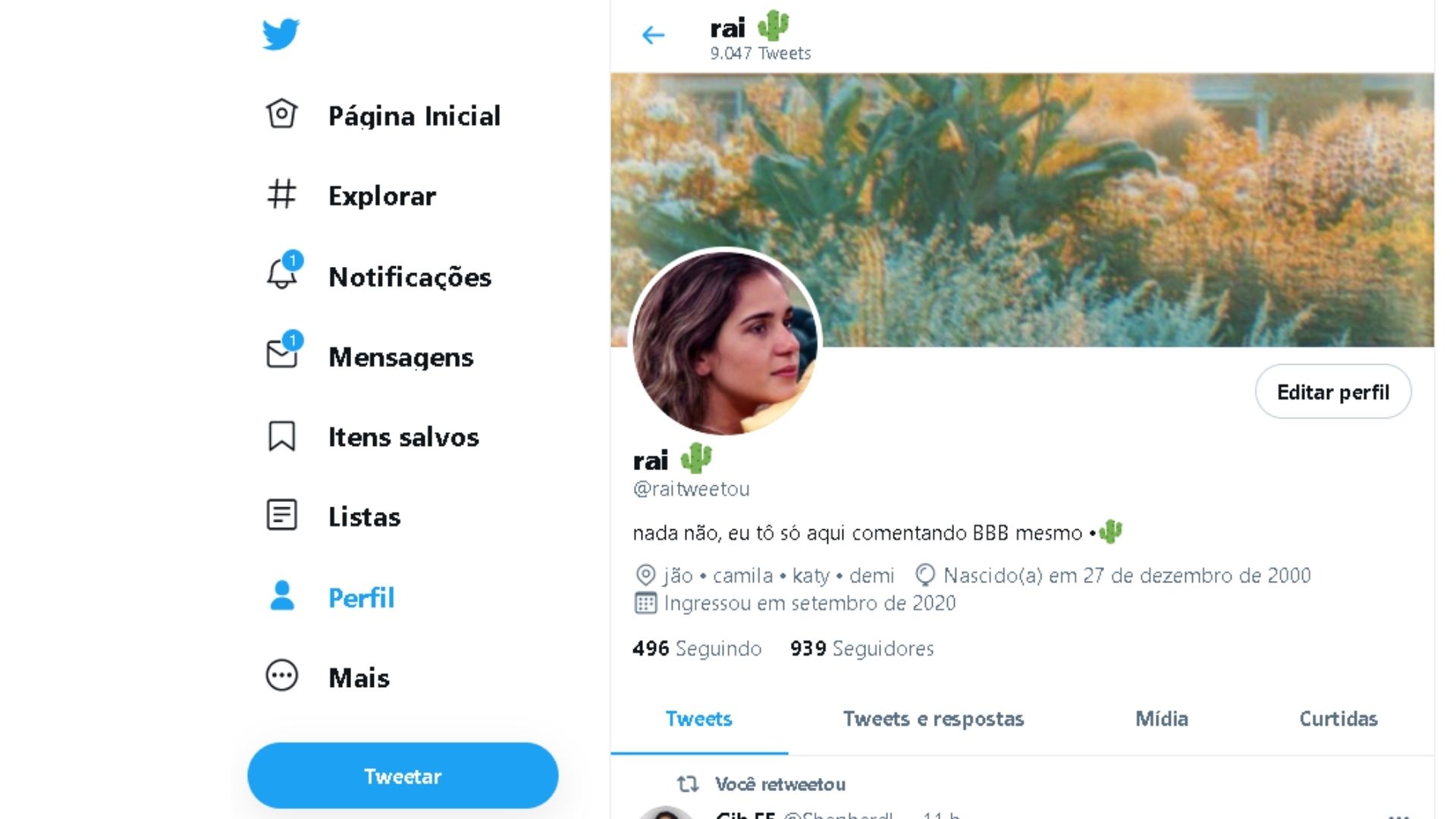Depois de alterar a capa para Twitter, ela vai refletir em seu perfil (Foto: Arte / Zoom)