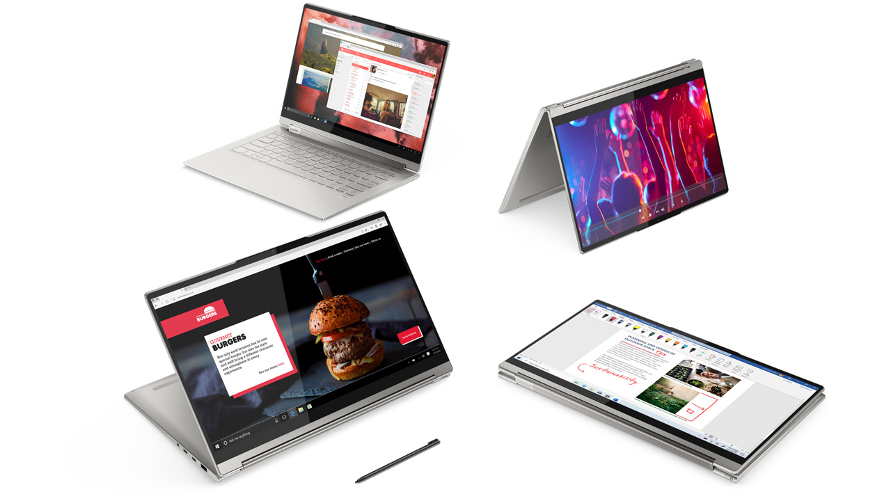 O Lenovo Yoga 9i é capaz de realizar diversas tarefas e acompanha uma caneta para utilizar sua tela de toque (Reprodução: Lenovo)