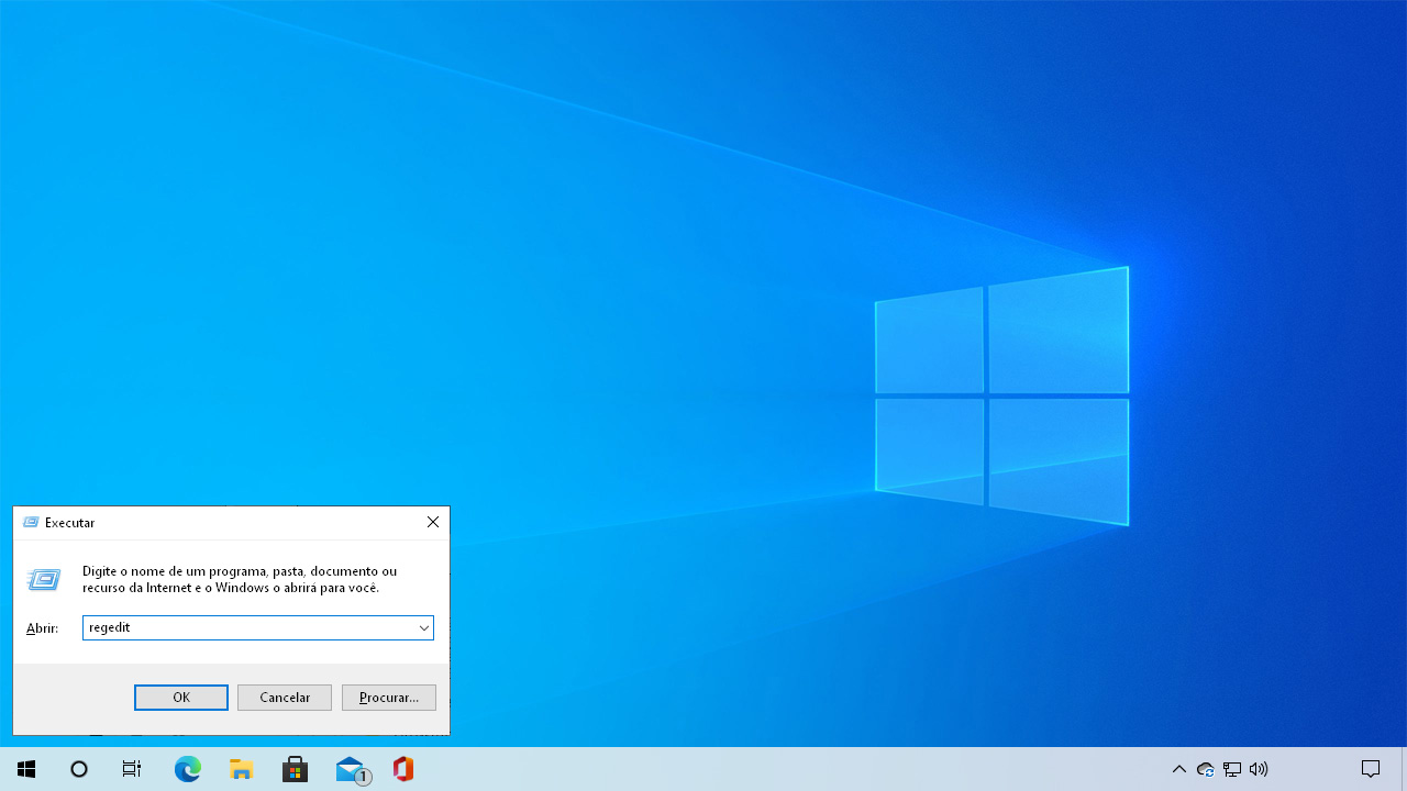 Pressione Windows + R para abrir o menu executar e digite "regedit" para ter como desativar Windows Update pelo Registro do Windows (Reprodução: Redação Zoom)