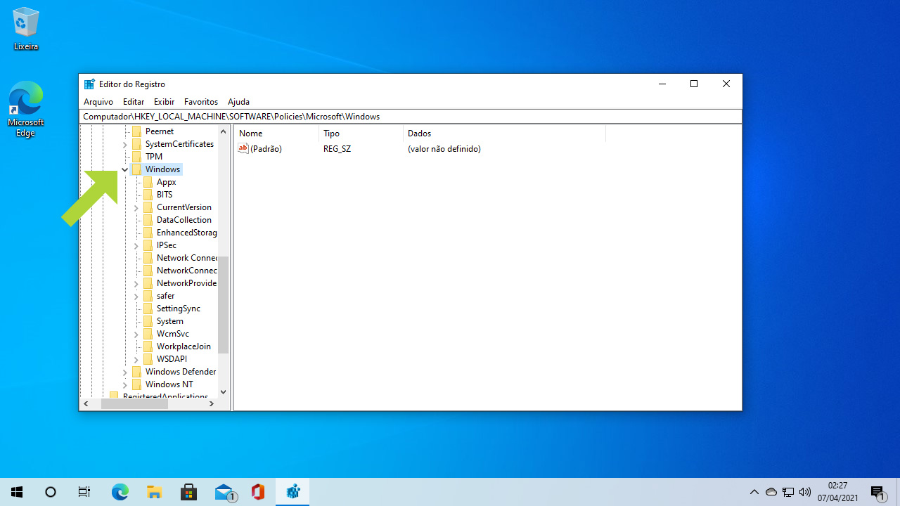 Siga pelo caminho listado até chegar à pasta Windows e tome cuidado para não fazer nada além do que for mencionado no tutorial (Reprodução: Redação Zoom)