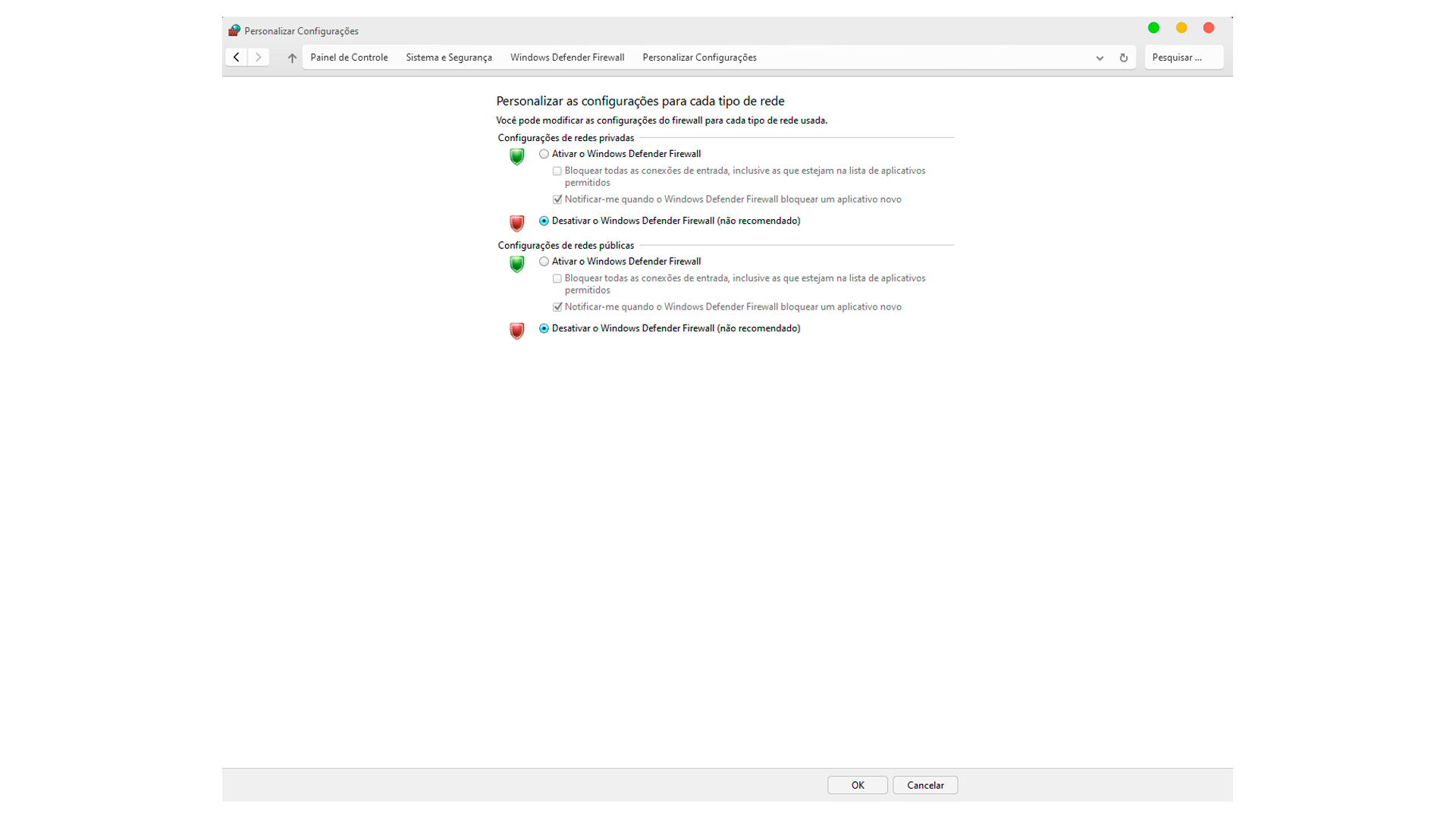 Desative ou reative o Windows Defender (Foto/Hugo Iwaasa)