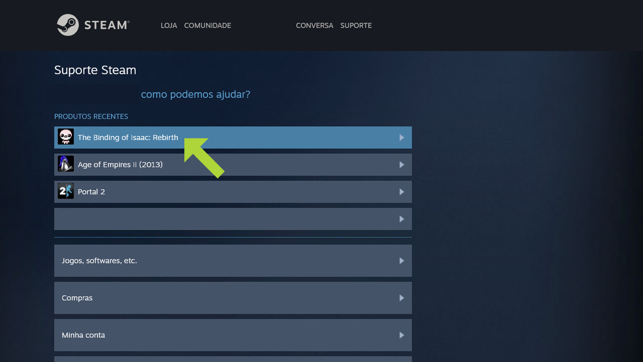 Clique em um dos jogos recentes que tenha comprado para ter como pedir reembolso na Steam (Reprodução: Redação Zoom)