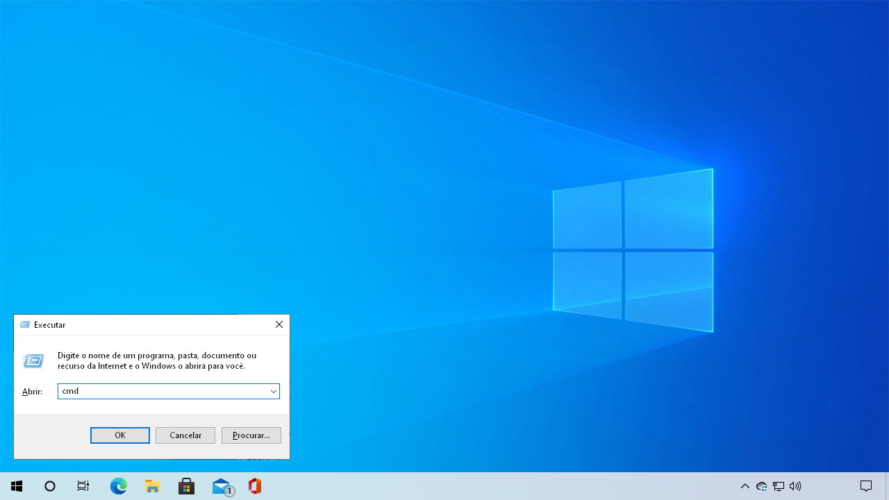 Pressione Windows + R para abrir o menu executar e digite "cmd" sem aspas para abrir o Prompt de Comando (Reprodução: Redação Zoom)