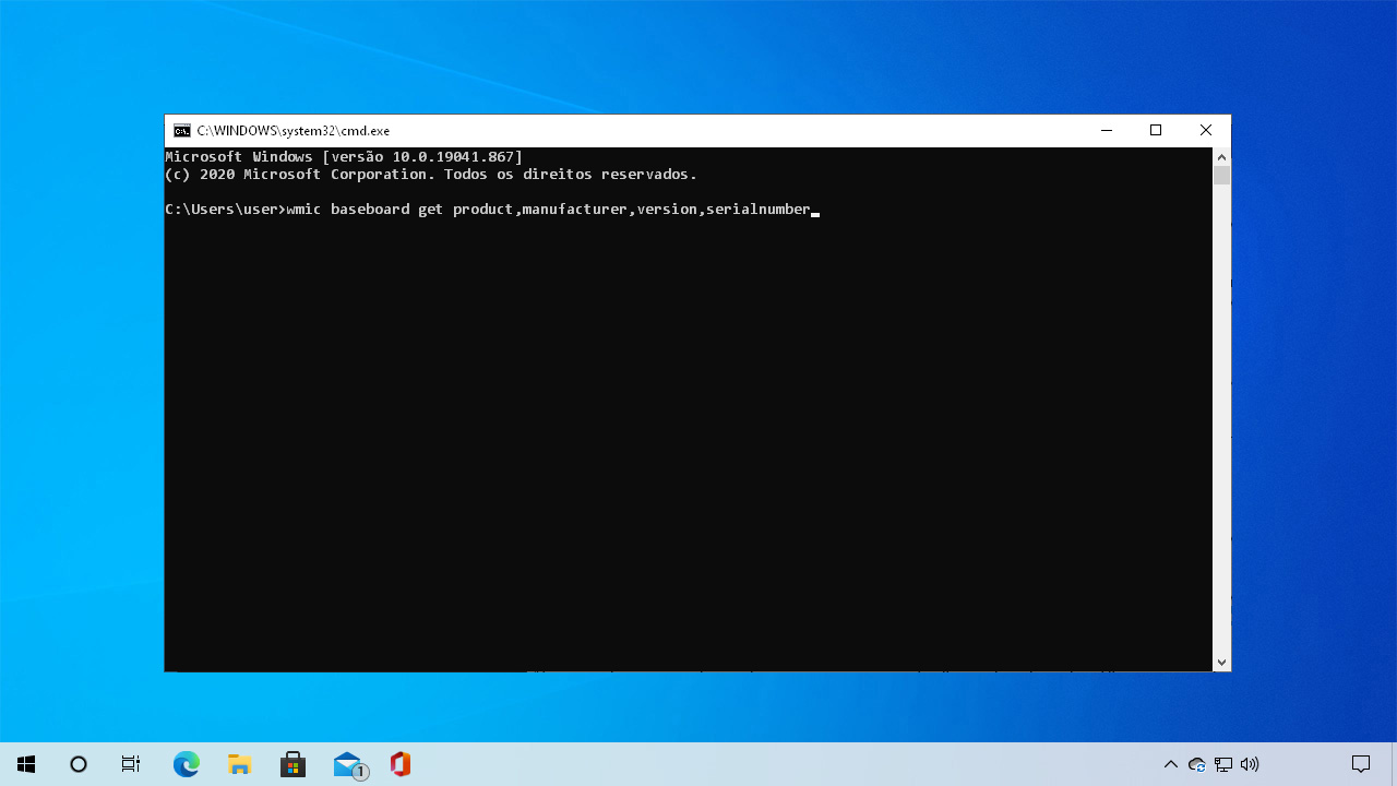 Digite ou copie e cole o comando mencionado para ter como saber o modelo da placa-mãe do seu PC pelo Prompt (Reprodução: Redação Zoom)