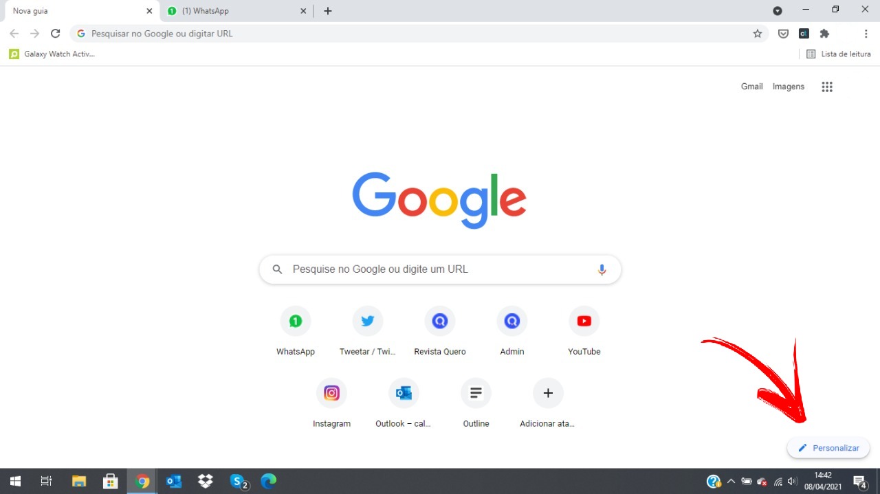 Print de tela mostrando como colocar o Google no modo escuro no computador