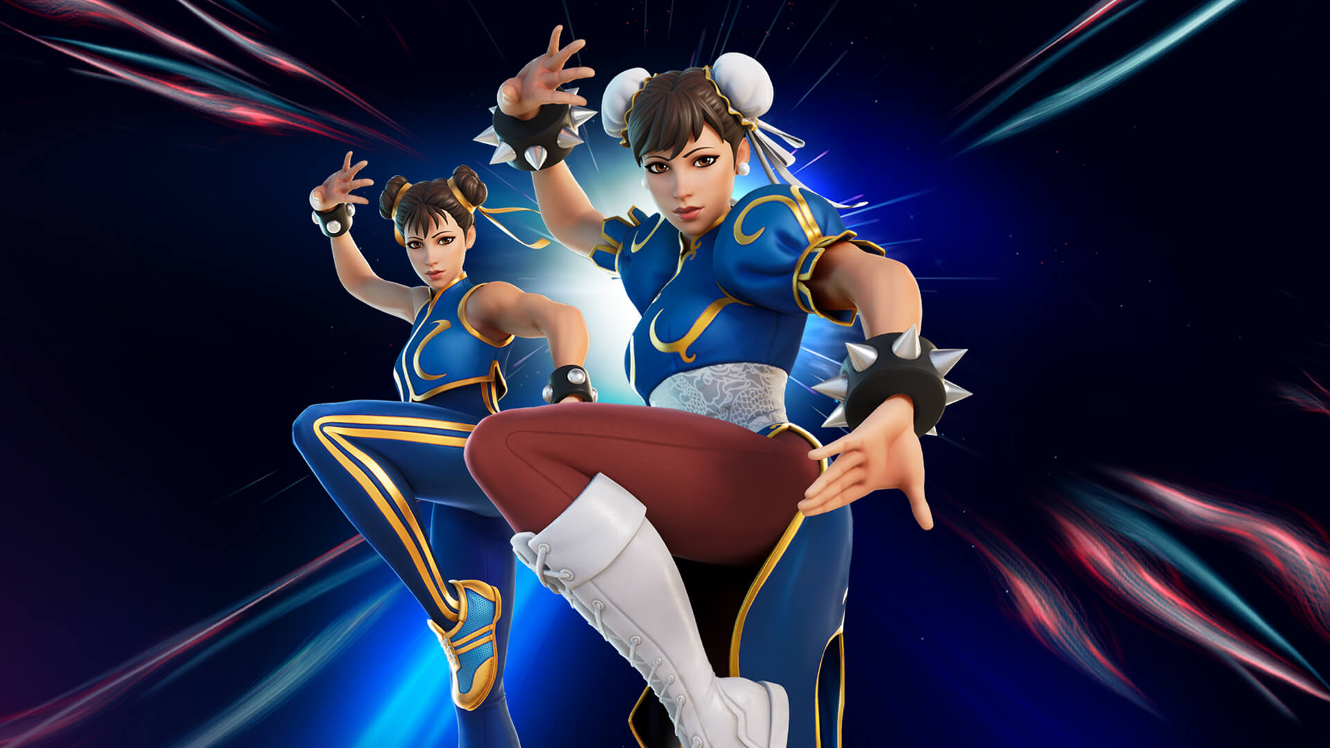 Dê chutes com a Chun-Li em Fortnite com sua skin (Foto: Epic Games).