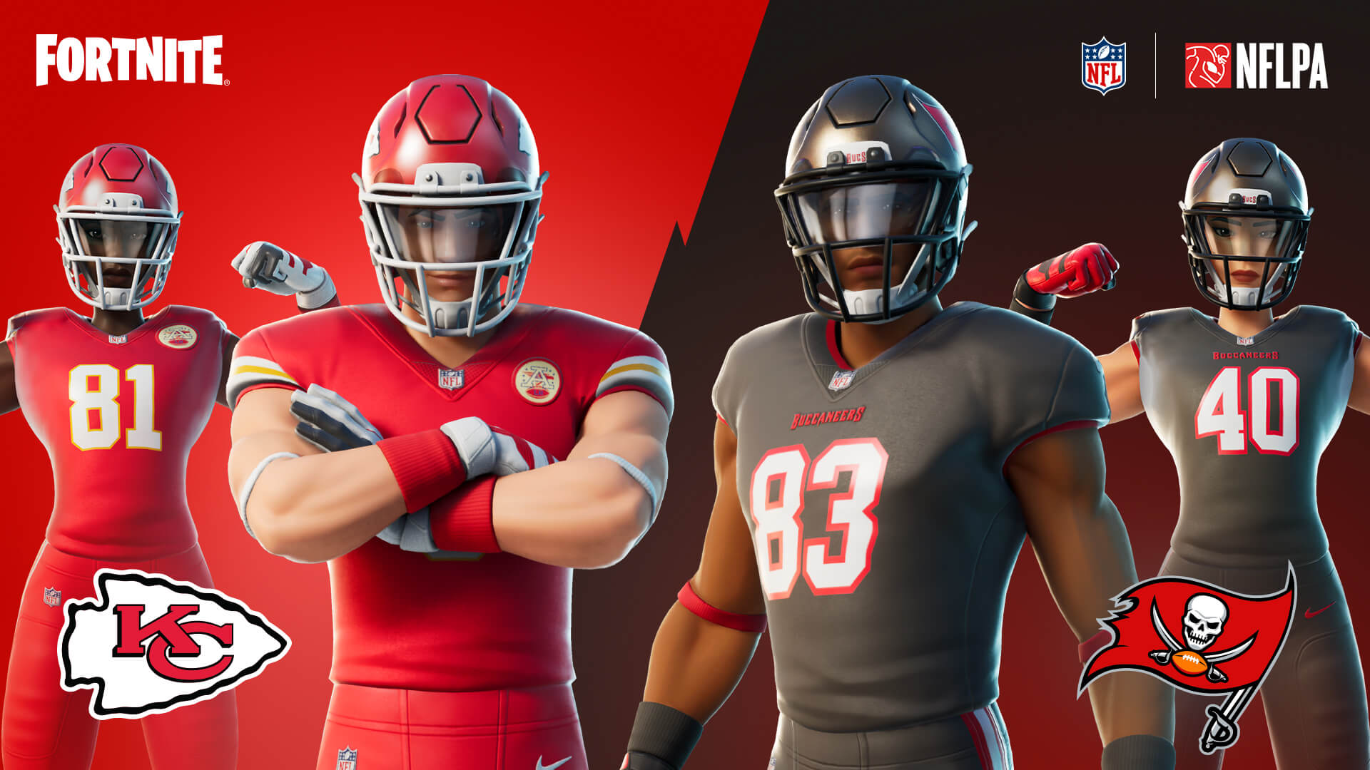 O conjunto Gangues do Touchdown possui dois estilos de uniforme (Foto: Epic Games).