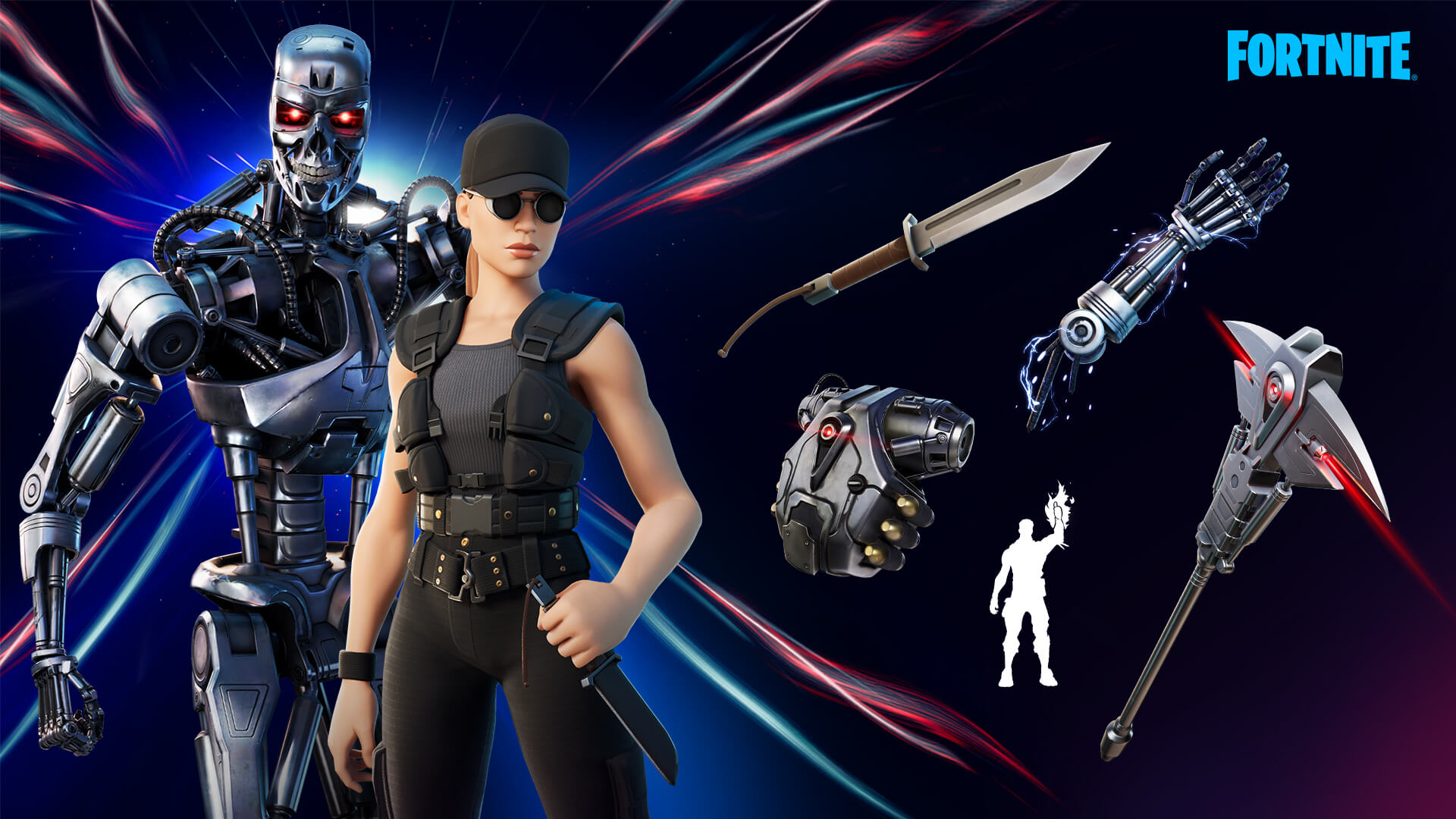 Amantes de Exterminador do Futuro podem usar a skin de Sarah Connor e T-800 (Foto: Epic Games).