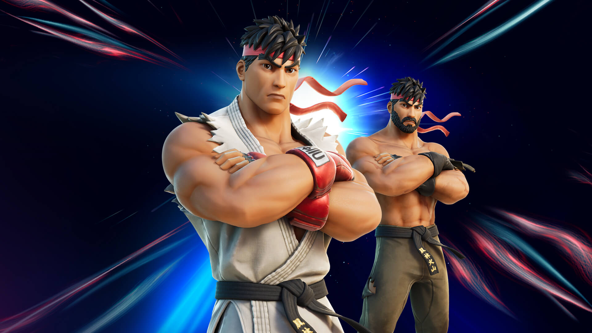 Ryu trocou os ringues de luta pela ilha de Fortnite (Foto: Epic Games).
