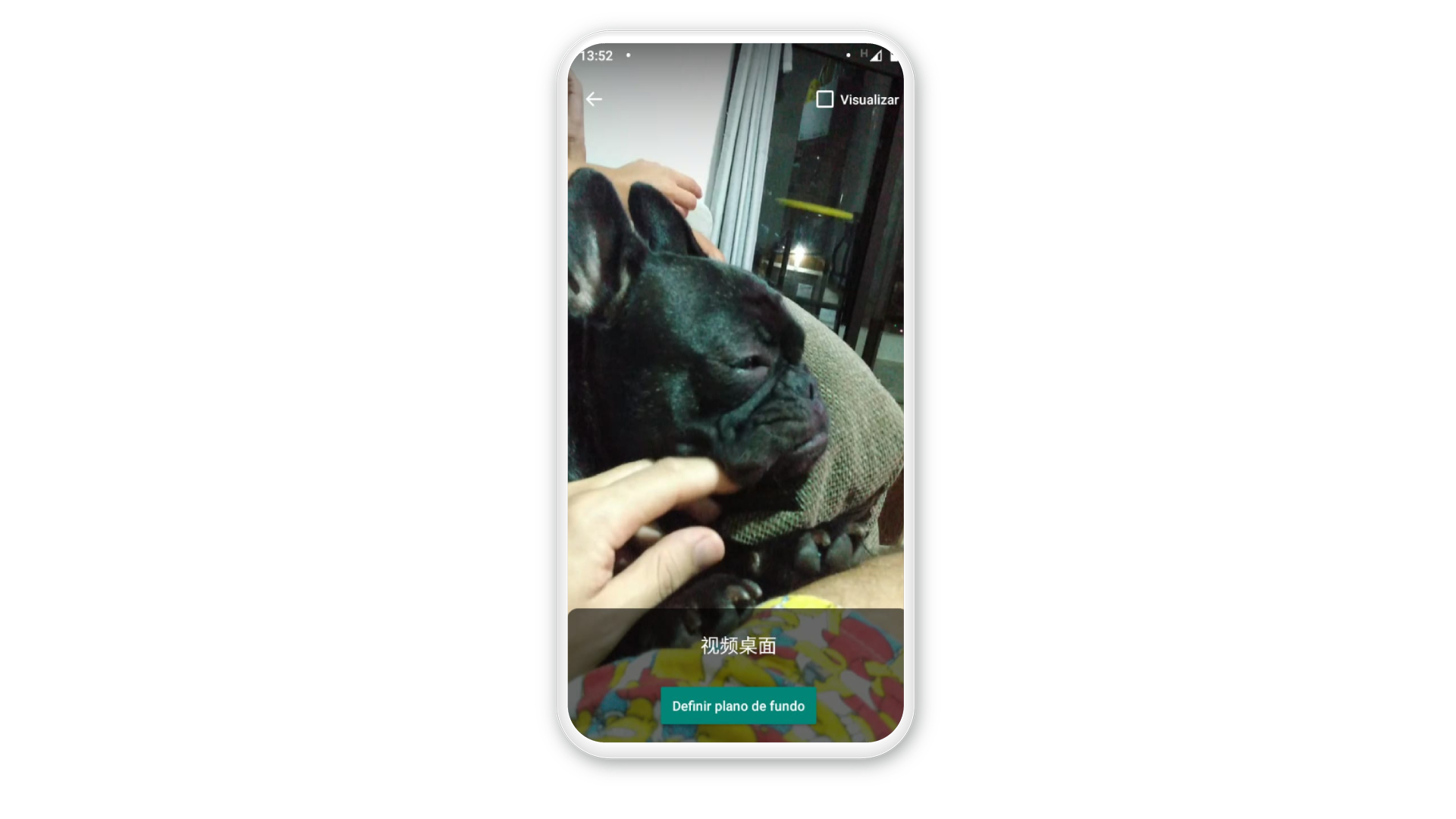 Como colocar vídeo na tela de bloqueio: clique em definir plano de fundo (Foto: Arte / Zoom)