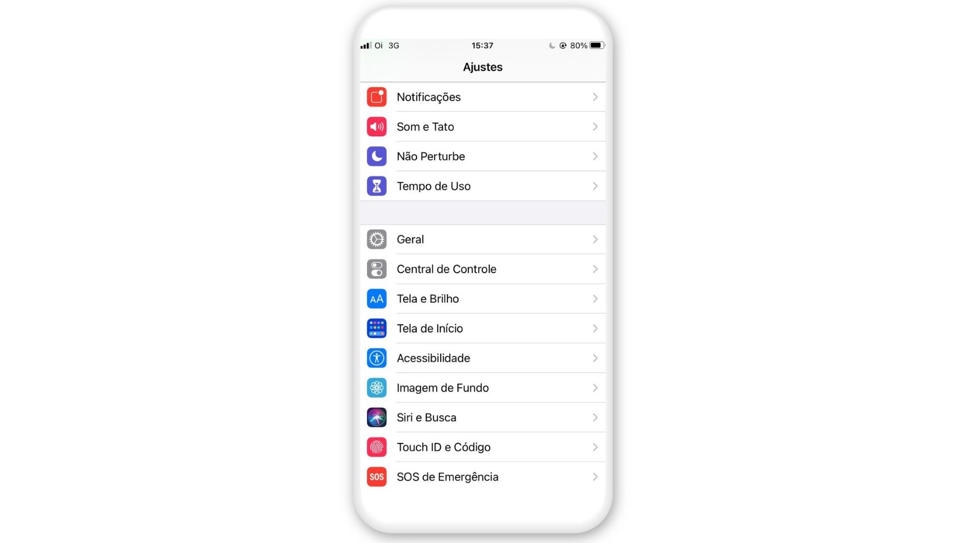Print de tela mostrando como colocar o Google no modo escuro no iPhone