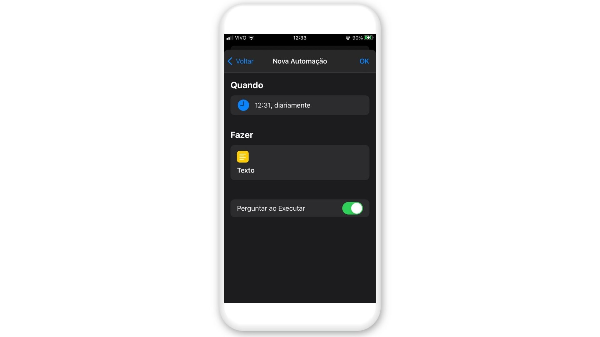 Mensagem automática WhatsApp: pesquise Texto para adicionar a ação (Foto: Arte / Zoom)