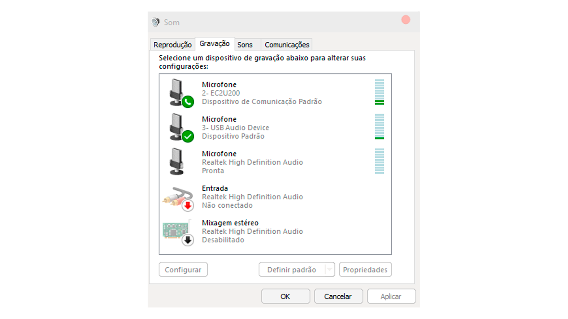 Observe se as barrinhas verdes ao lado do dispositivo estão se movendo (Reprodução: Hugo Iwaasa)
