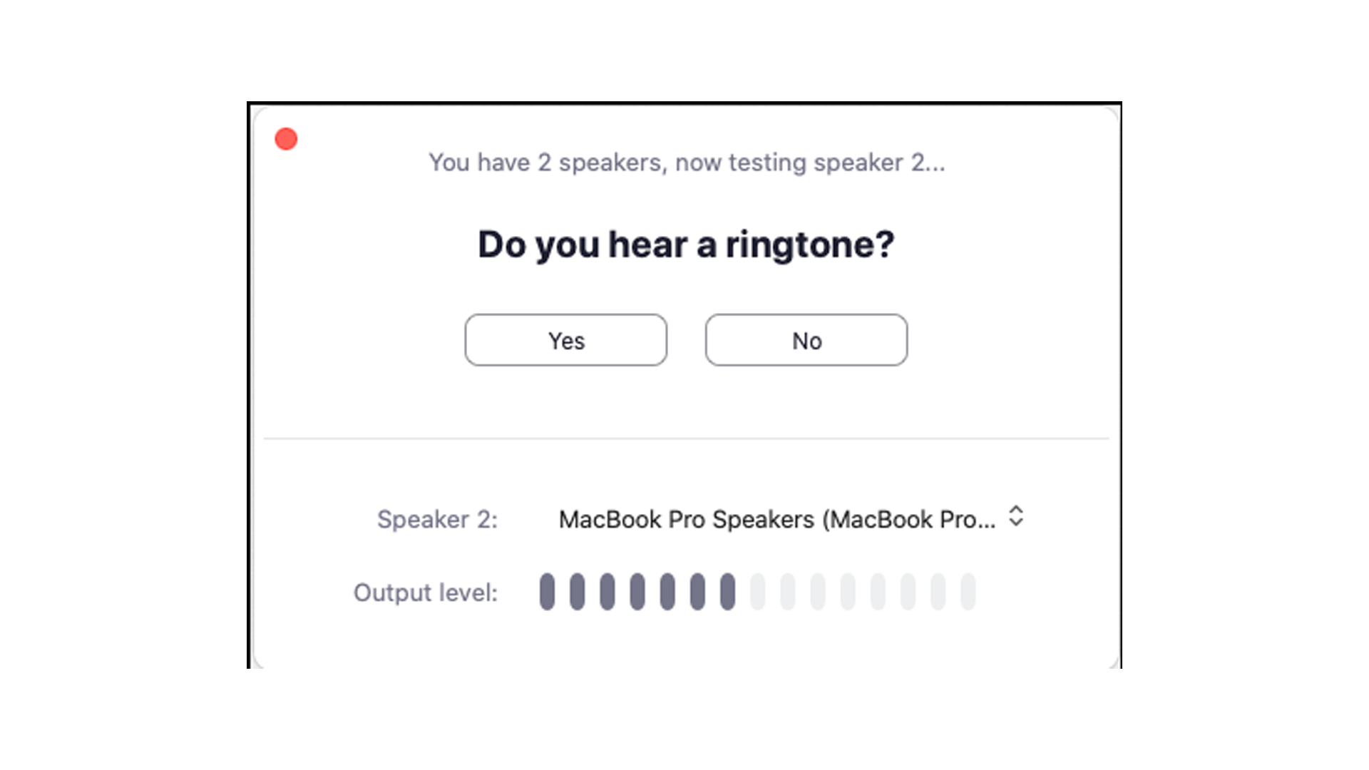 Você pode testar seus fones também nesta opção (Foto: Reprodução/Zoom Meetings)
