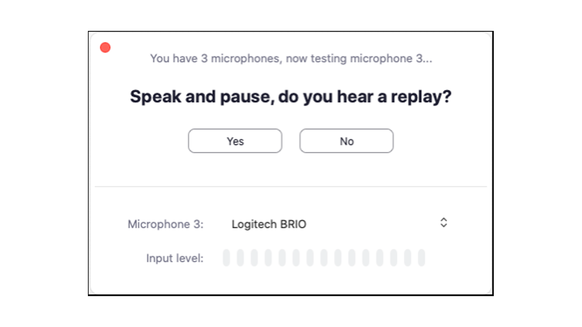 O teste de microfone é muito simples de ser feito (Foto: Reprodução/Zoom Meetings)
