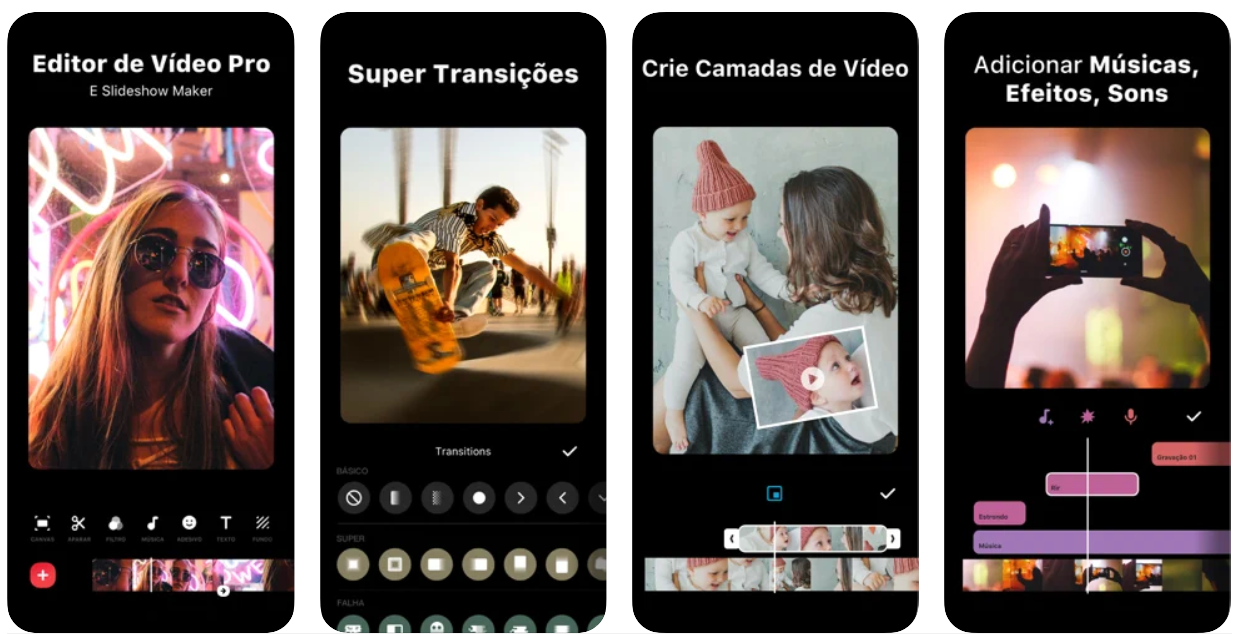 Imagem mostra interface do app Inshot