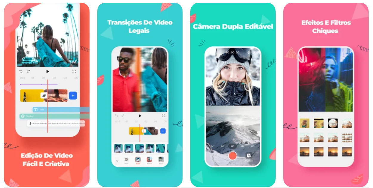 Imagem mostra interface do app FilmoraGo