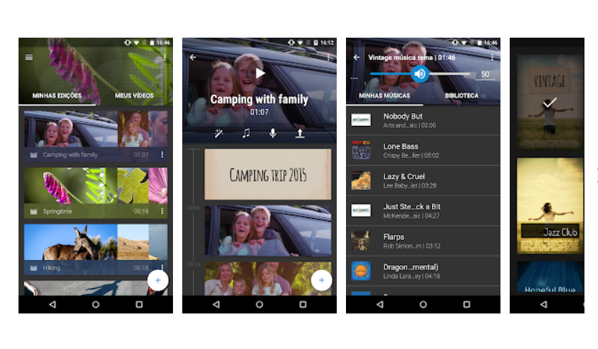 Imagem mostra interface do app WeVideo