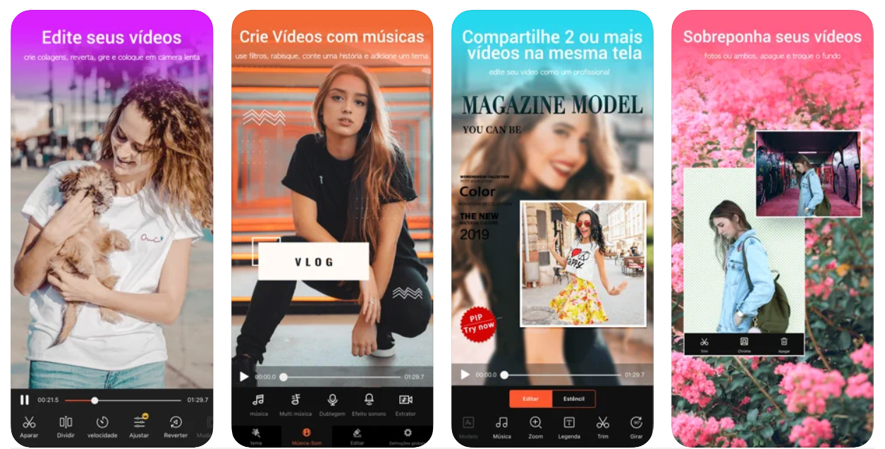 Imagem mostra interface do app VideoShow