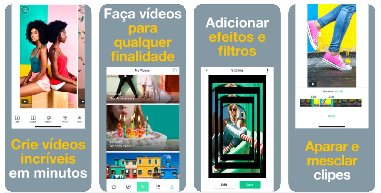 Imagem mostra interface do app Magisto