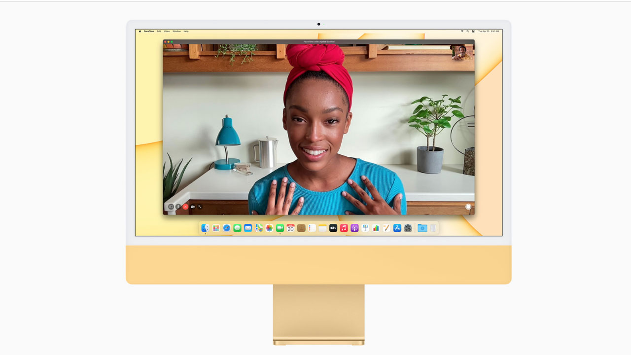 O novo iMac promete alta qualidade nas chamadas de vídeo. (Foto: Divulgação/Apple)