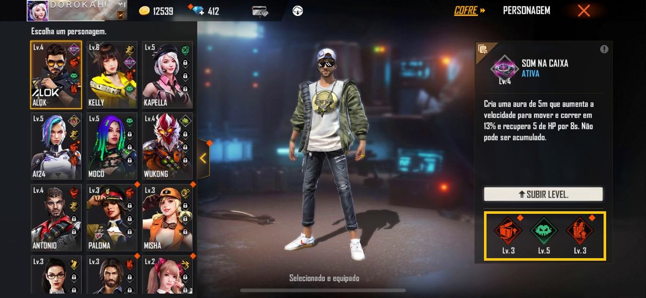 Dicas: Free Fire permite utilizar habilidades de vários personagens ao mesmo tempo (Foto: Reprodução)