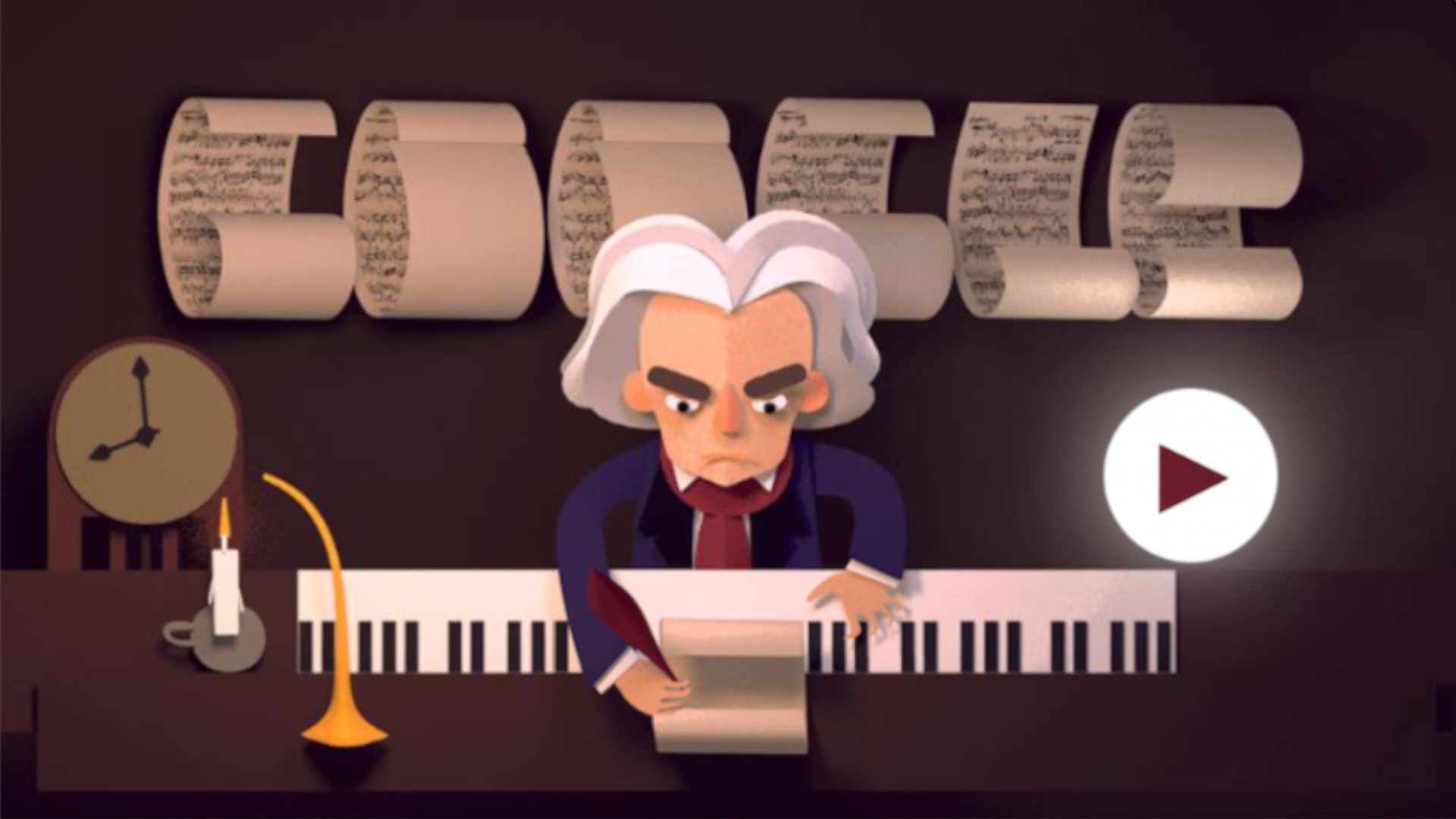 O Google Doodle do Beethoven mostra que você conhece mais sobre música clássica do que imagina (Fonte: Google Doodle)