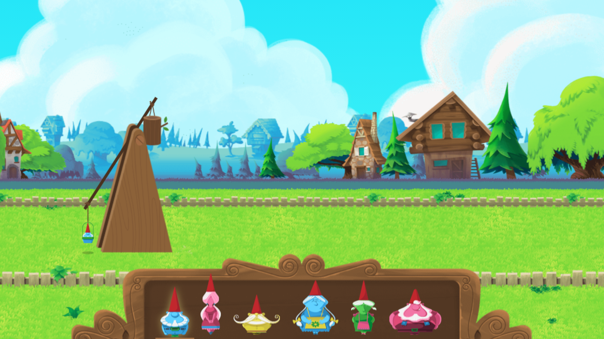 Use uma catapulta para lançar anões de jardim e espalhar flores pela grama (Fonte: Google Doodle)