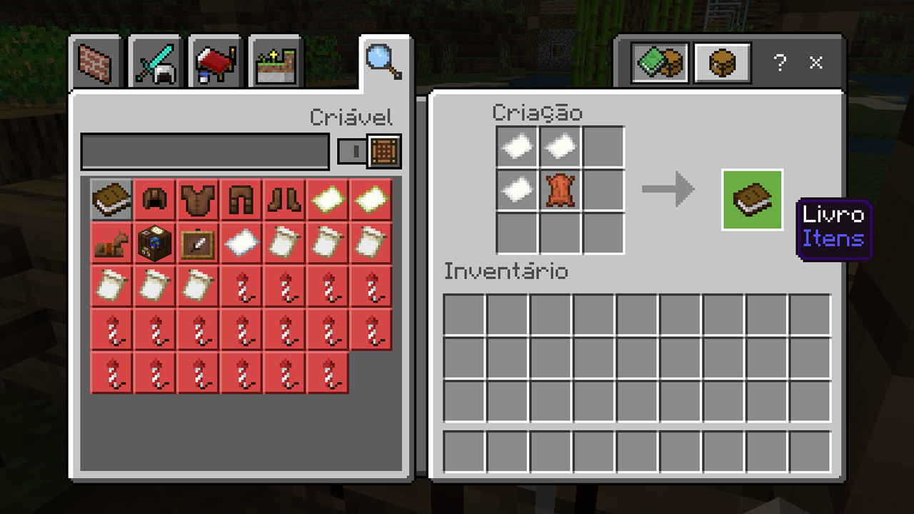 Aprenda como fazer livro no Minecraft com três pedaços de papel e uma capa de couro (Reprodução: Redação Zoom)