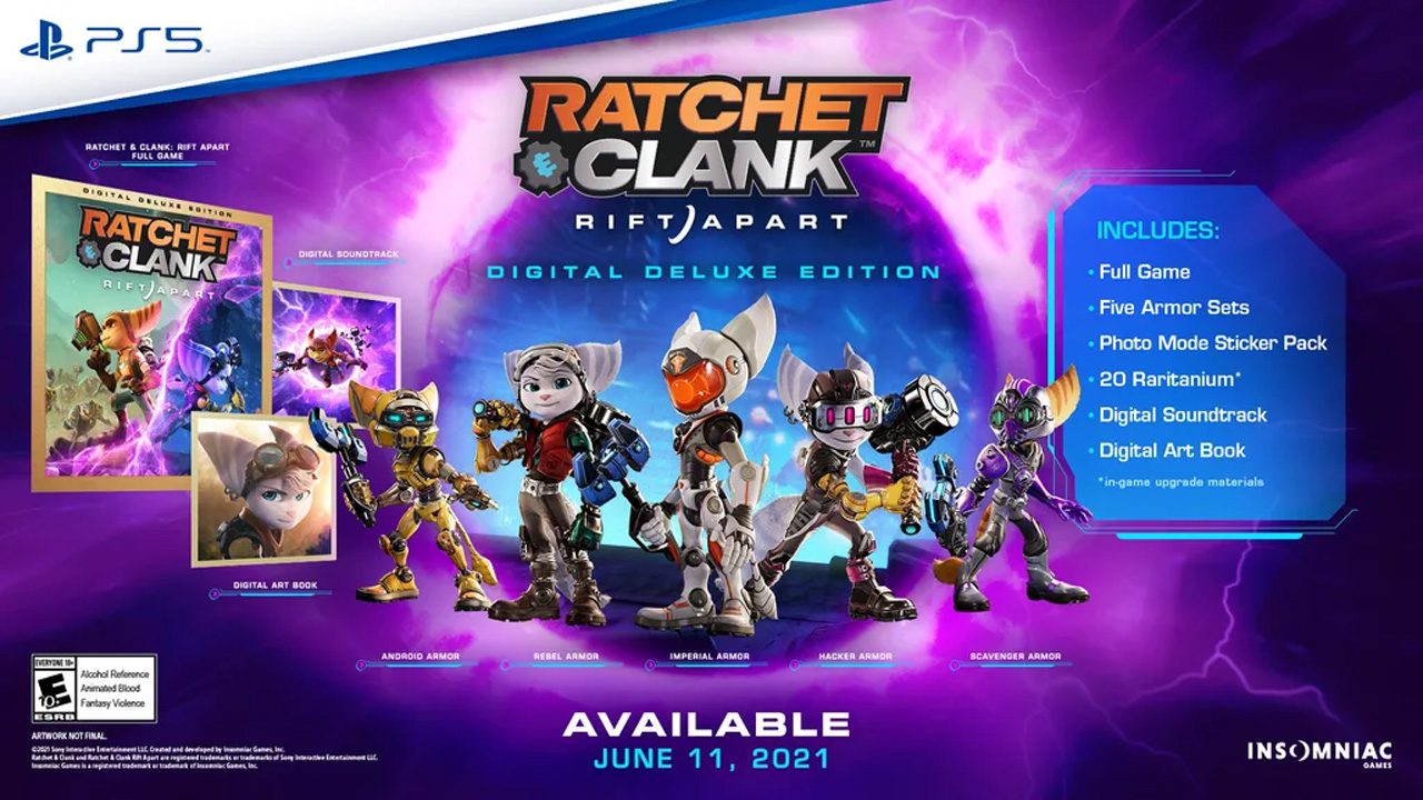 Ratchet and Clank: Rift Apart Digital Deluxe Edition acompanha itens extras além de livro de artes e trilha sonora digitais (Reprodução: PlayStation Blog)