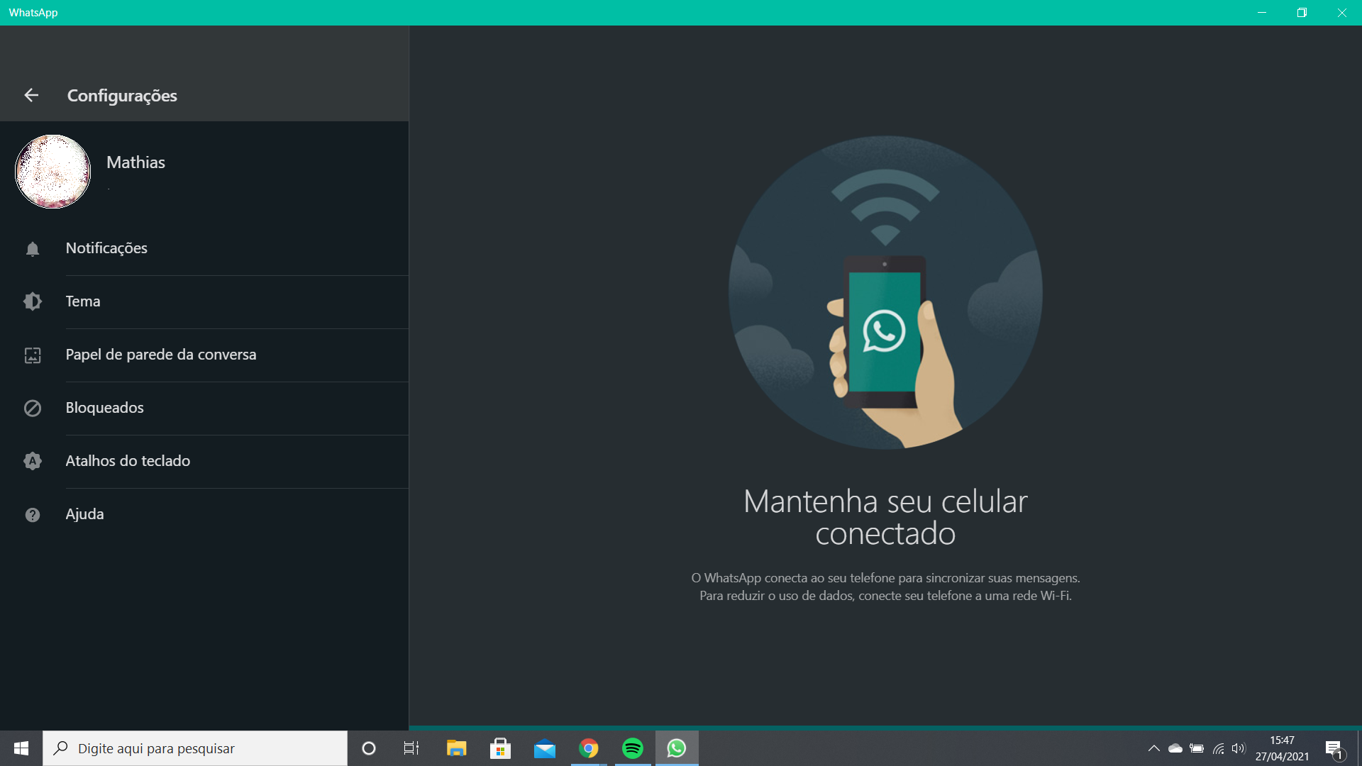 como deixar o whatsapp web preto