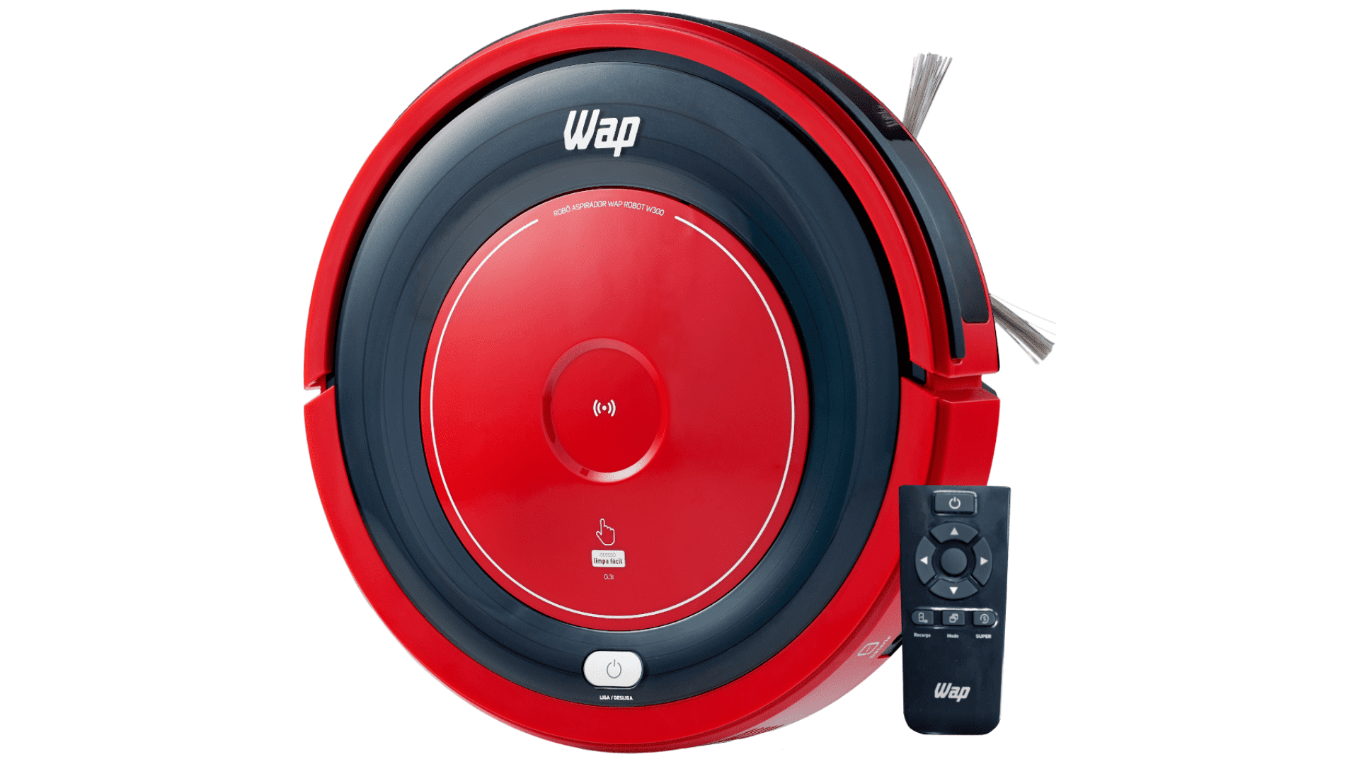 Design do aspirador robô WAP W300. Divulgação / WAP