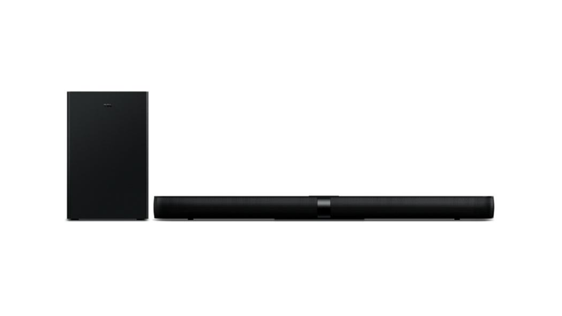 Desenvolvida em plástico fosco, a Soundbar TCL traz um design moderno para o seu rack. (Imagem: Divulgação/TCL)