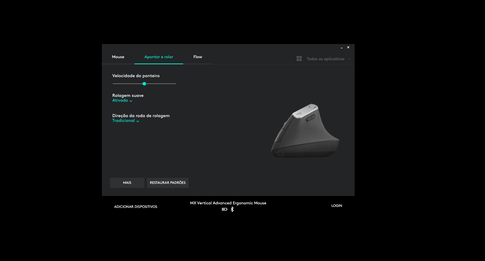 Essas são as personalizações que você pode fazer pelo Logitech Options (Foto: Reprodução/Filipe Salles)