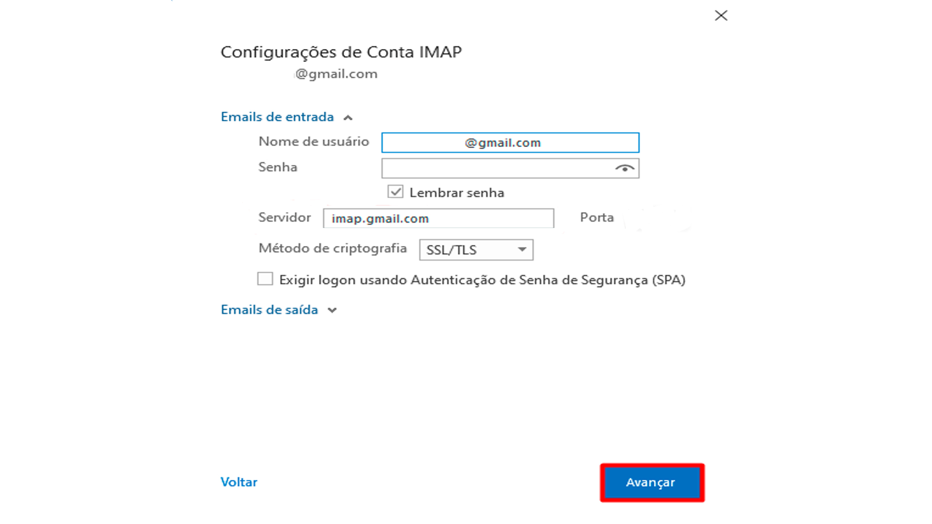 Confirme o endereço de servidor (Fonte: Reprodução / Internet)