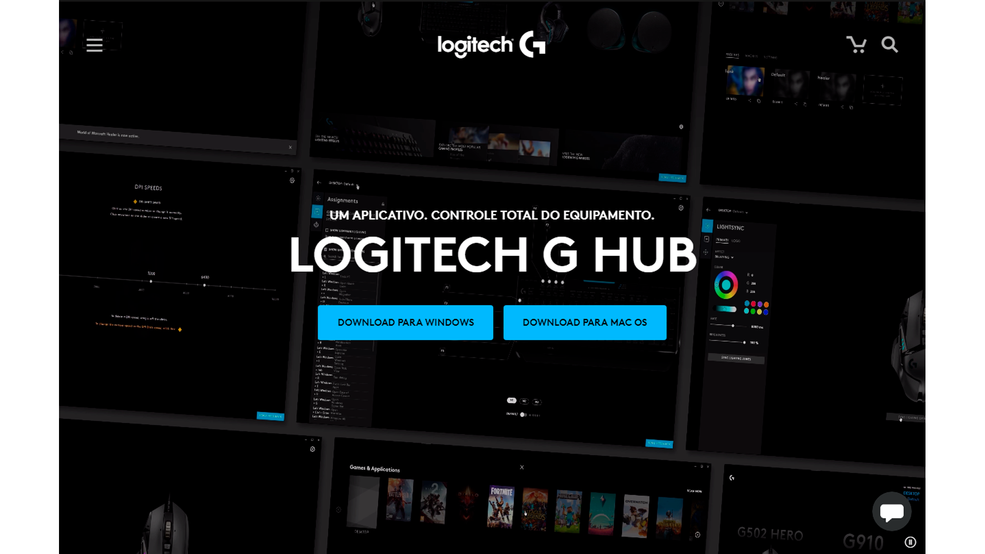 É muito fácil fazer o download do Logitech G Hub (Foto/Hugo Iwaasa)
