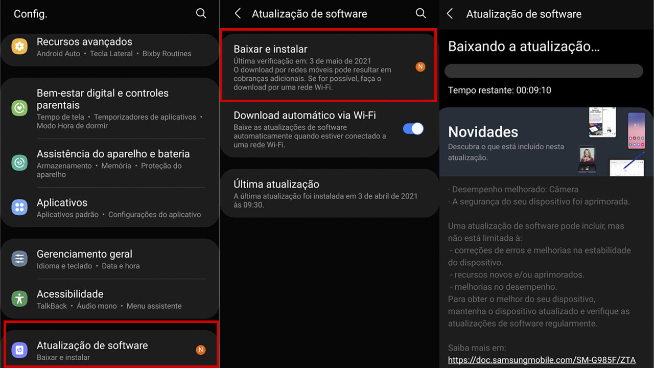 Veja como fazer a atualização de software (Foto: Reprodução)