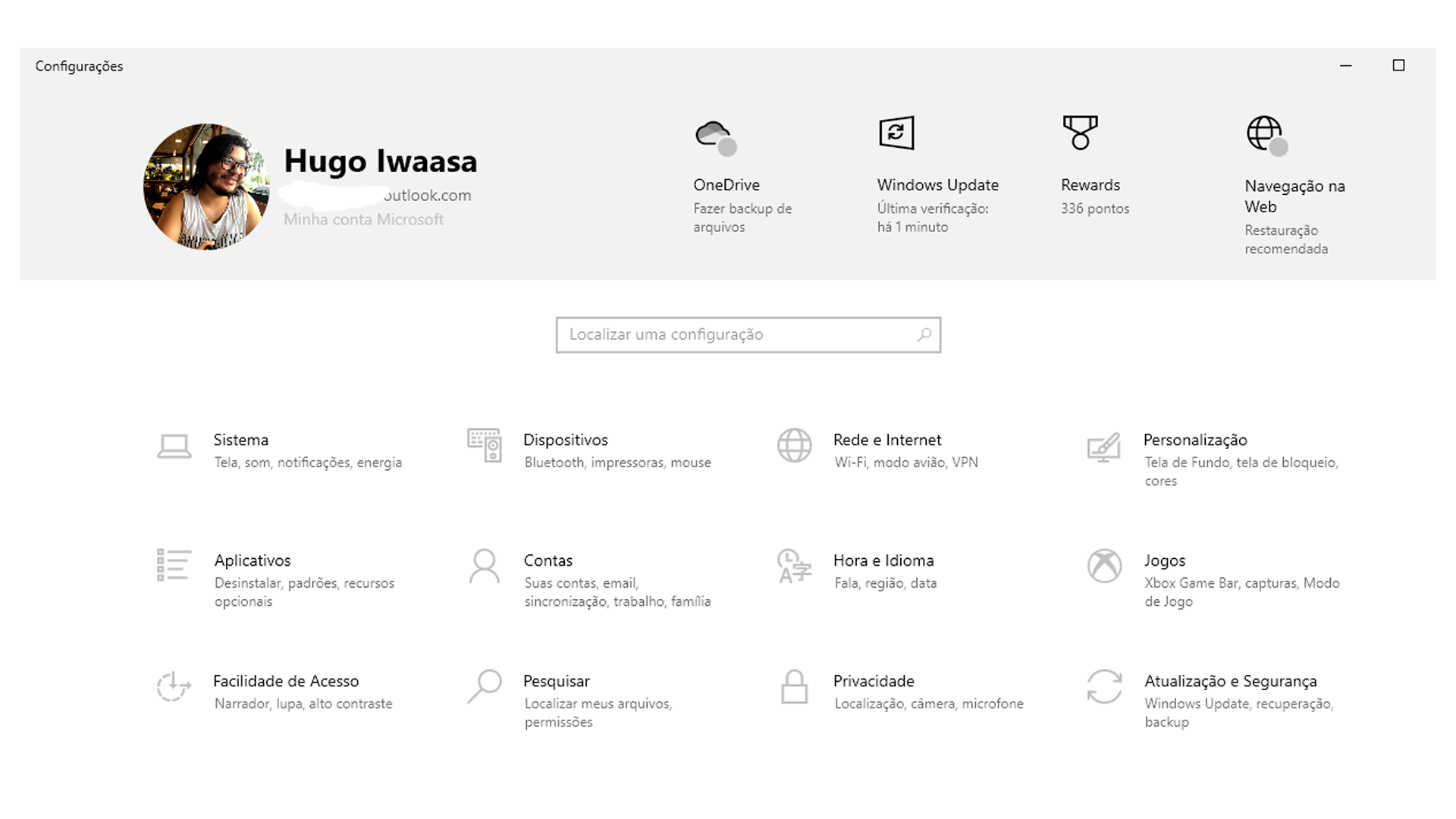 Selecione o Windows Update para atualizar drivers manualmente (Foto/Hugo Iwaasa)