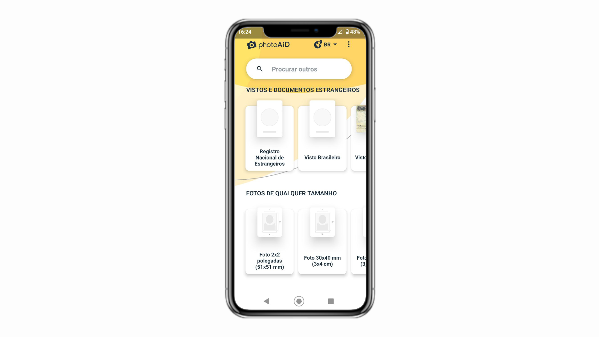 Clique em "BR" no topo para mudar o país ou role a tela para baixo e para os lados para navegar entre as opções de formatos e documentos (Foto: Zoom)