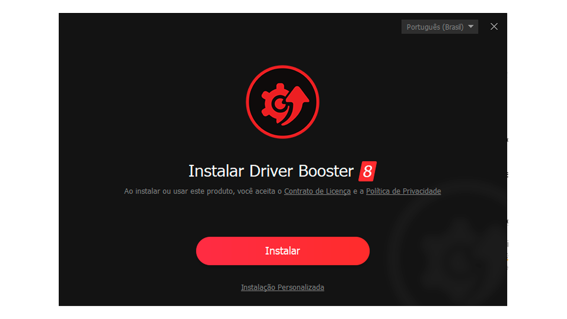 A tela inicial de instalação do Driver Booster (Foto/Hugo Iwaasa)