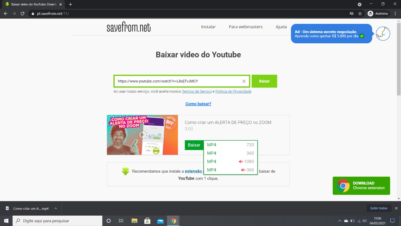 como fazer download de vídeos do youtube