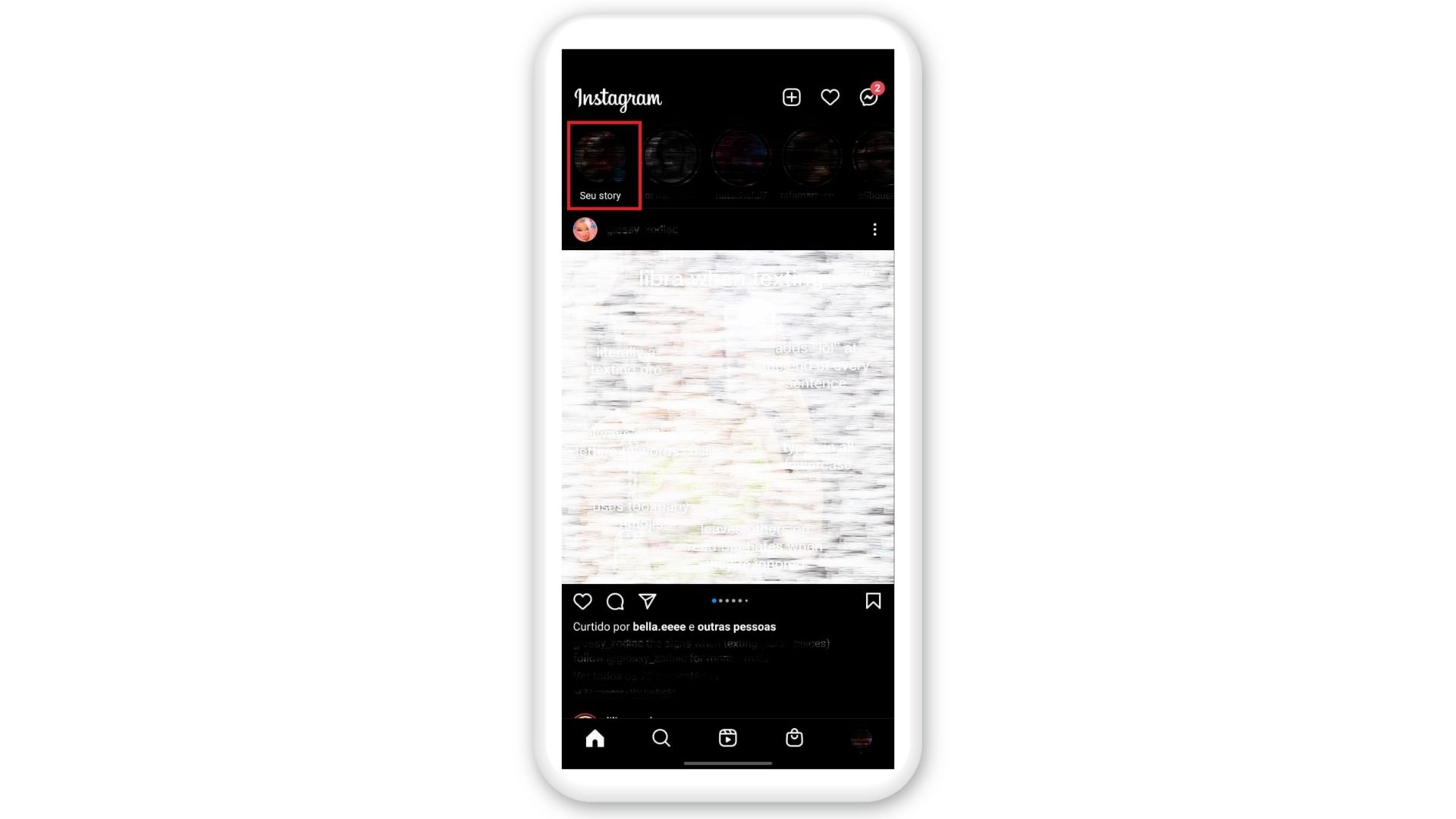 Acesse os seus stories como se fosse fazer uma nova postagem (Foto: Arte / Zoom)