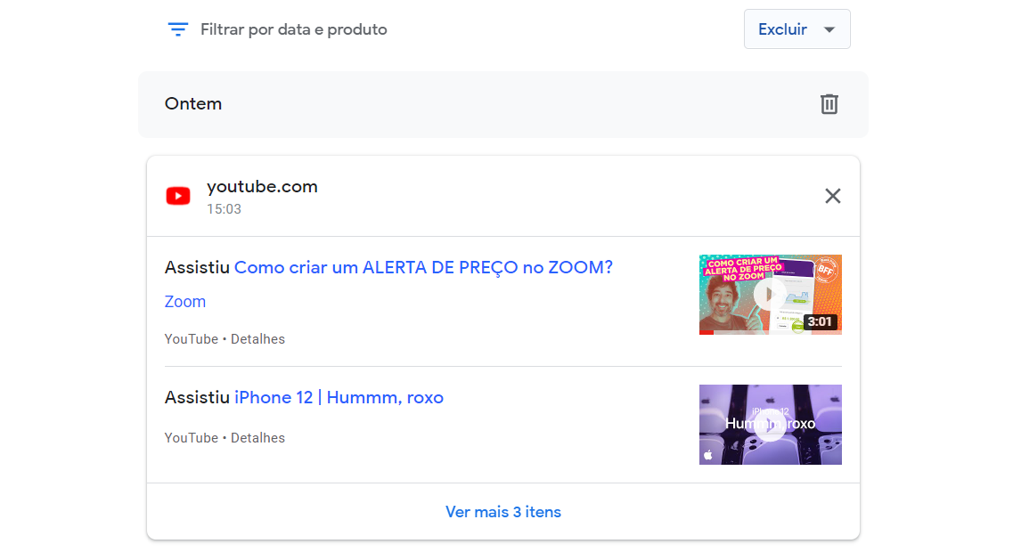 como apagar histórico google pc3