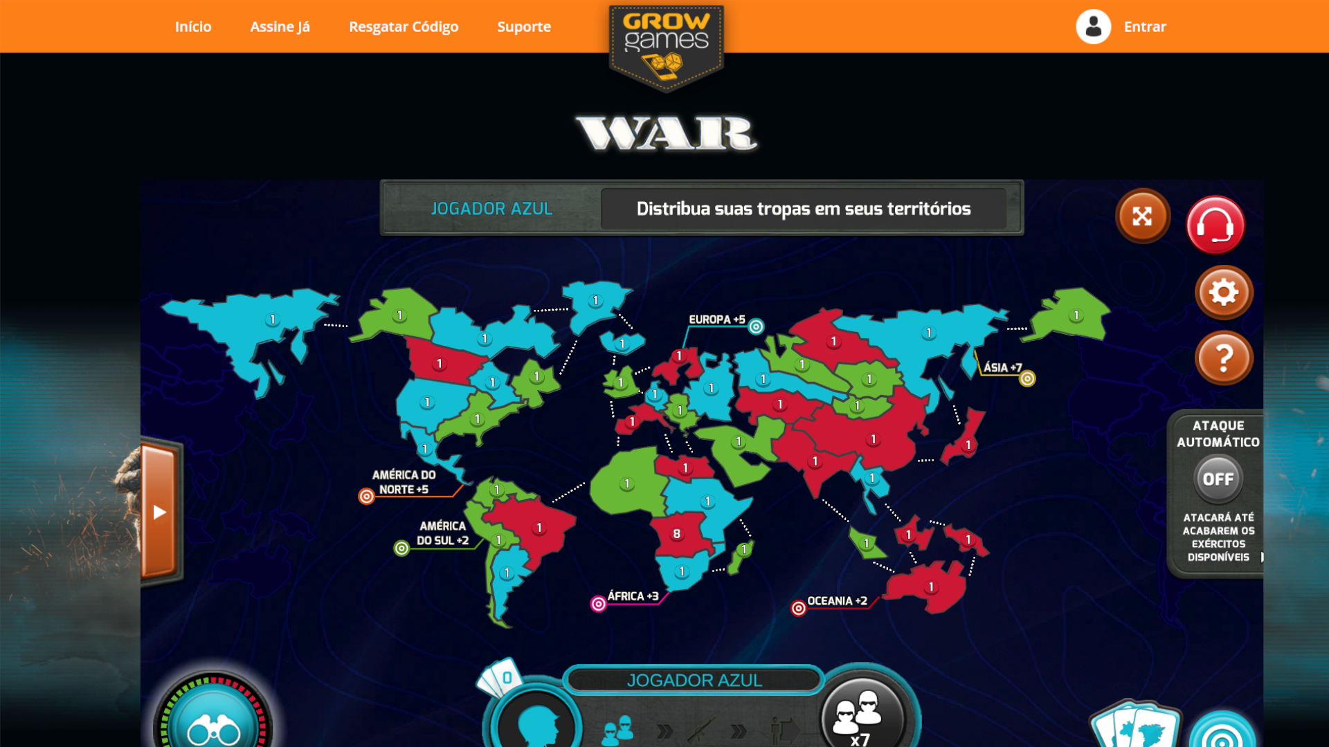 WAR Online é a versão online do clássico jogo de tabuleiro de estratégia (Foto: WAR Online)